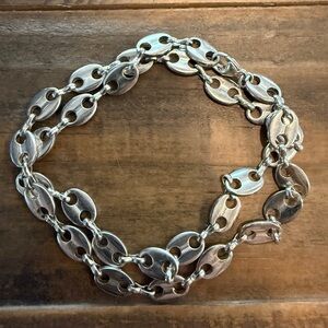 Vintage Mariner Gucci Link Sterling Silver Necklace 18”